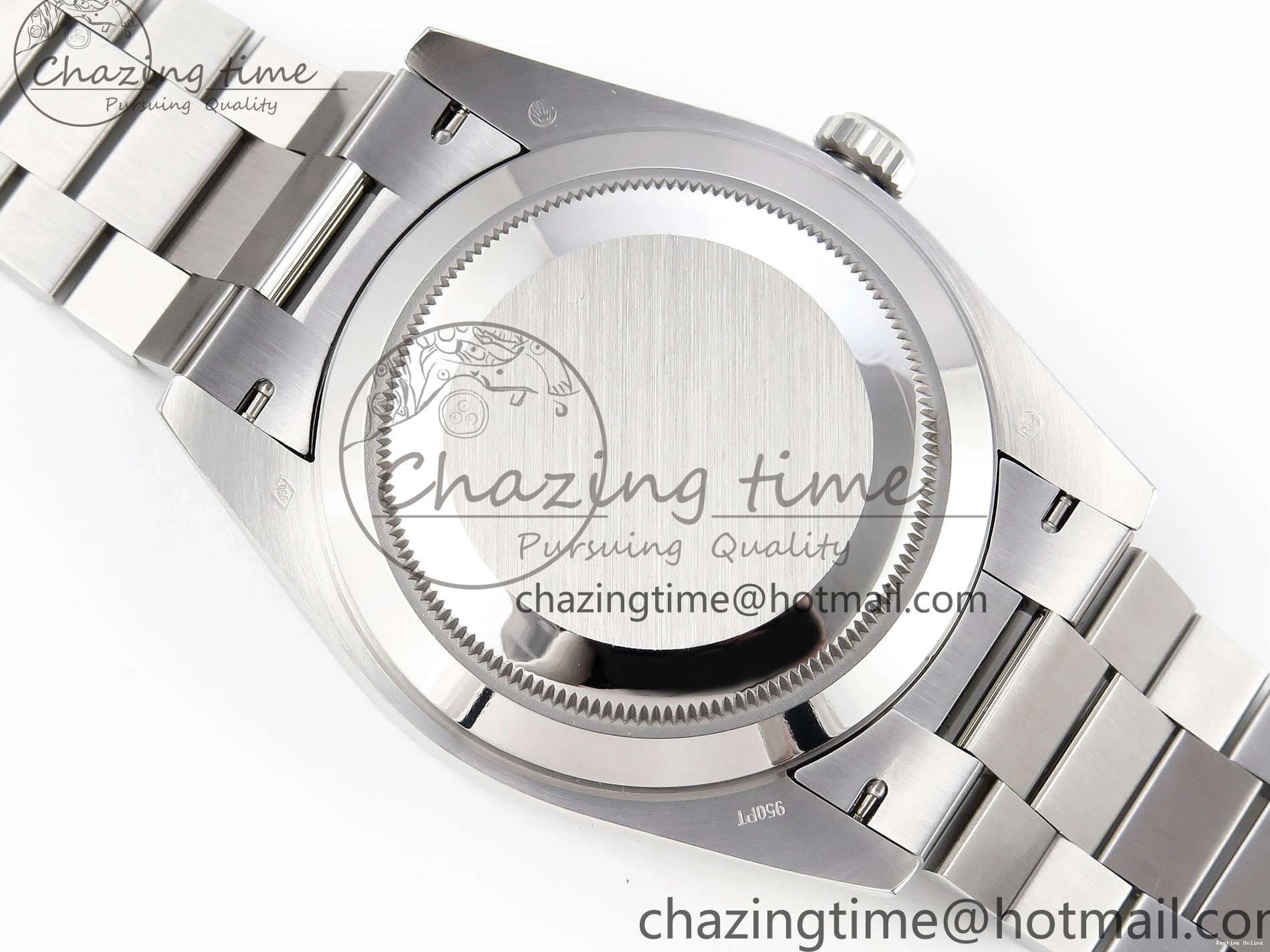 1224 DayDate 40 SS GSF Gain Weight White Roman Dial Diamonds Bezel on President Bracelet A Sustainable 1920